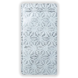 10563: Silver Washi Paper Bag, Flat, Bottom-Loading, 115 x 230
