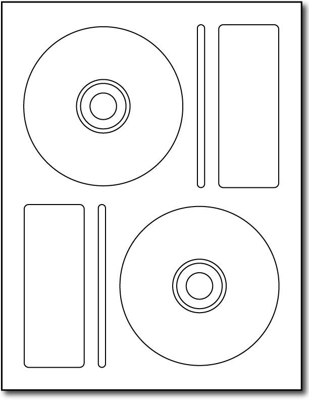 Adhesive 2up Memorex-Style CD Labels, measure (4.5" Round) , compatible with inkjet and laser, matte both sides
