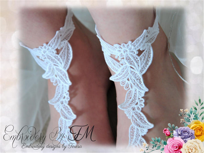 Barefoot sandal ( wedding ) FSL/7x12 hoop