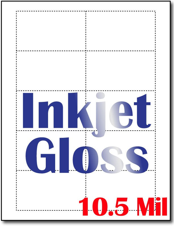 10.5 mil Inkjet Gloss Folding Business card , measure(8 1/2" x 11"), compatible with inkjet, full gloss