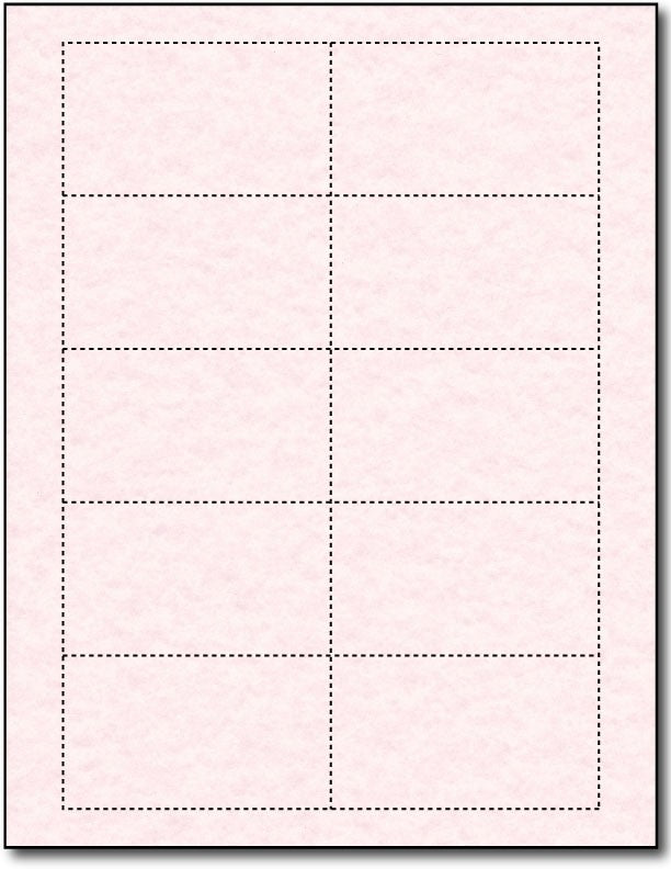 65lb Microperforated Pink Parchment Business Cards - printable on both sides