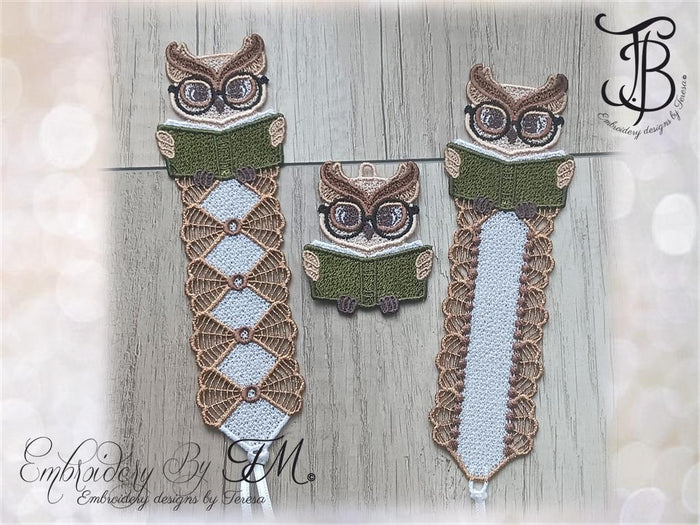 Bookmark Owl with a book FSL/two variations