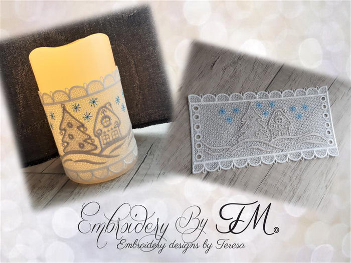 Candle corset christmas / 5x7 hoop