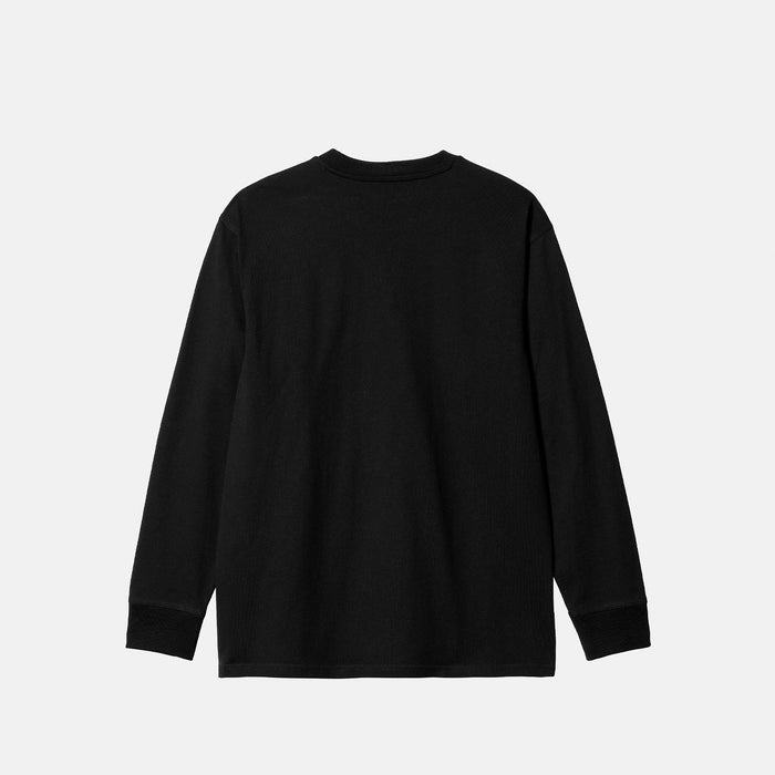 Carhartt WIP L/S AMERICAN SCRIPT T-SHIRT, Black - Image 2