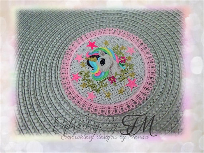 Coaster with unicorn / 4x4 hoop