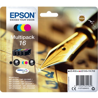 Epson Original T1626 Series Pen & Crossword Multipack Ink Cartridges 4pk