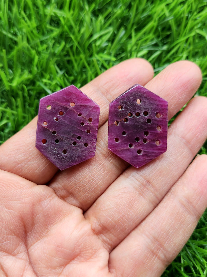 Floral Carved Ruby Stone Pair for Earrings or Pendant - History, Symbolism and Modern Appeal | Gemstone Gift