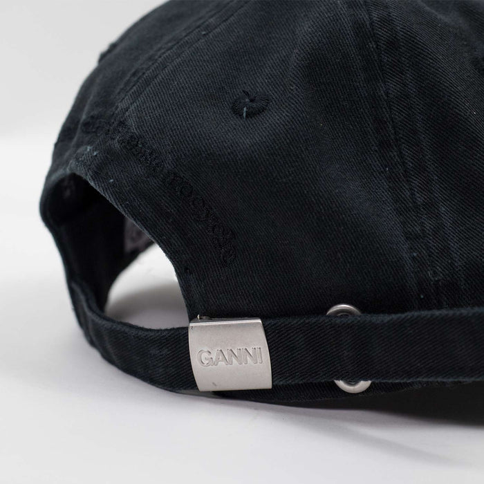 Ganni CANVAS CAP EMB, Black