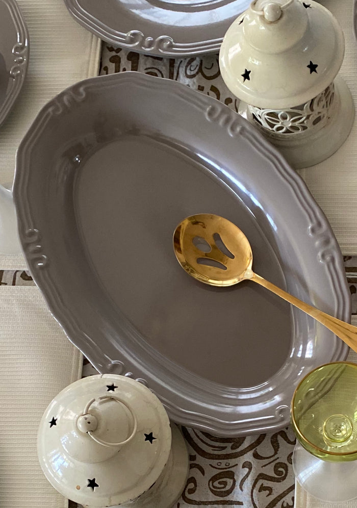 Grey Oval Platter