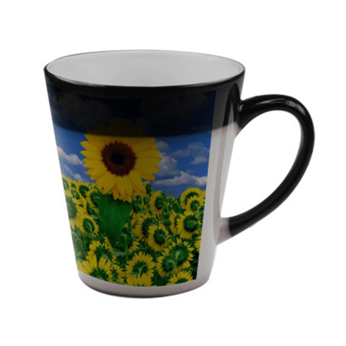 HPN SubliCraft 12 oz. Glossy Color Changing Ceramic Sublimation Latte Mug - 12 per Case - HeatPressNation