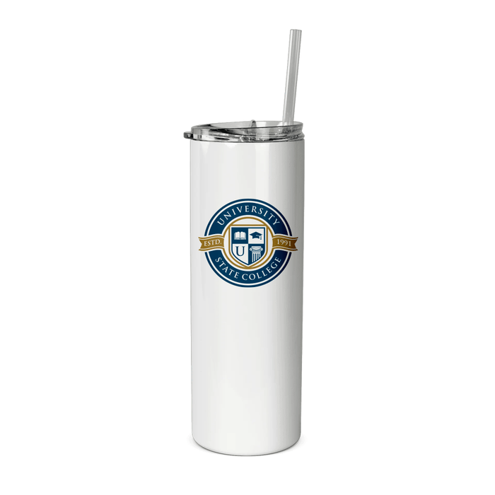 HPN SubliCraft 20 oz. Sublimation Stainless Steel Skinny Tumbler with Straw - 24 per Case - HeatPressNation