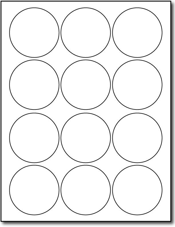 Adhesive Labels Laser Gloss, size A6, measure (2 1/2" Roundd) , compatible laser , Full Gloss