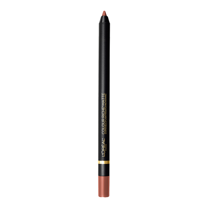 L'Oreal Colour Riche Matte Sharpenable Lip Liner 112 MATTE-STERMIND, showcasing smooth, matte texture in a precise pencil