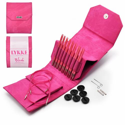 LYKKE Crafts Blush 5" Interchangeable Needles Starter Set - Fuchsia