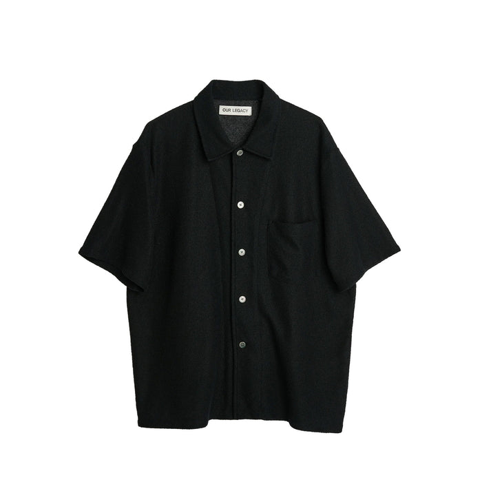 Our Legacy BOX SHIRT SHORTSLEEVE, Black Boucle