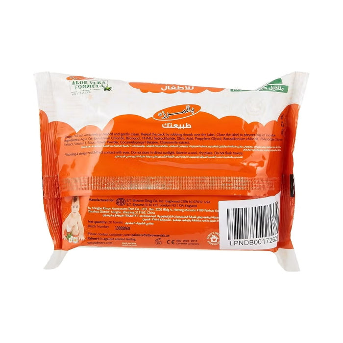 Palmer's Baby Wipes Flow Pack - 20 Wipes, Disposable Baby Wipes