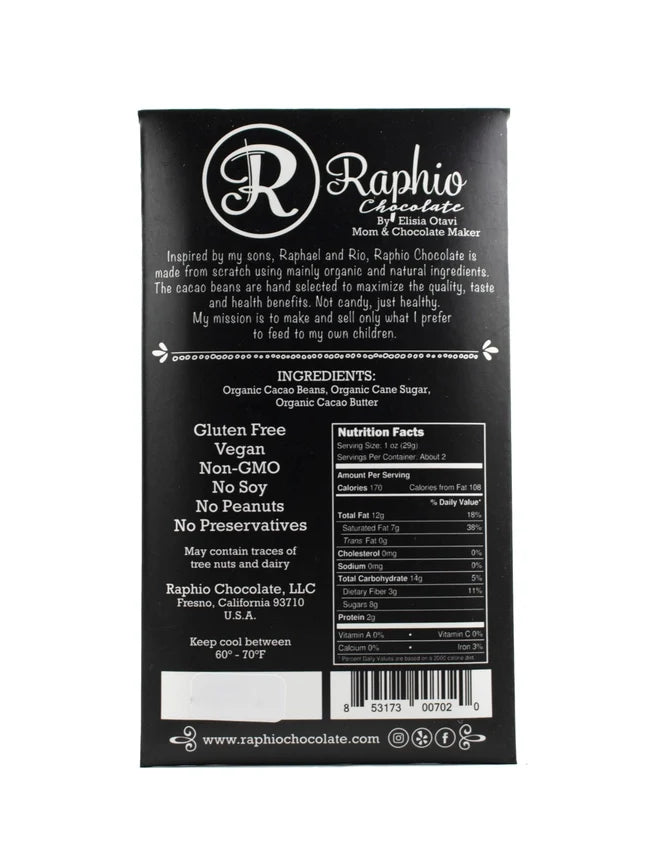 RAPHIO 72% Tanzania Dark Chocolate