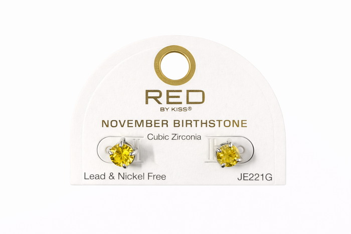 Red by Kiss Cubic Zirconia Birthstone Earrings November JE221G