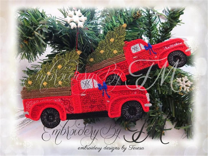 Red truck christmas FSL / two sizes