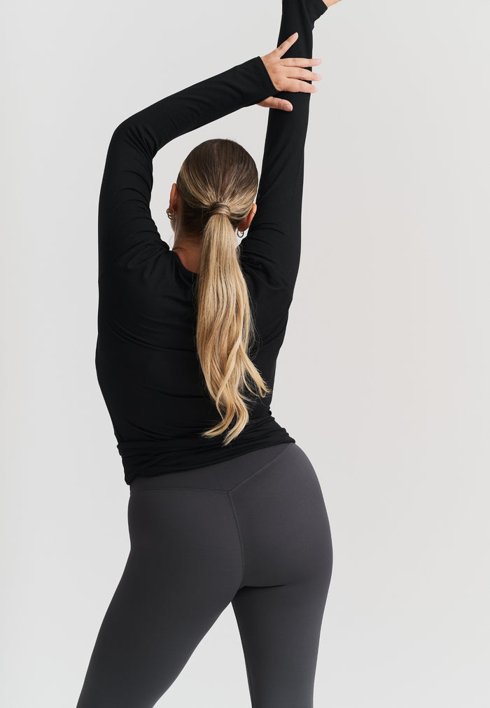 Soft Ballet Wrap Top Black