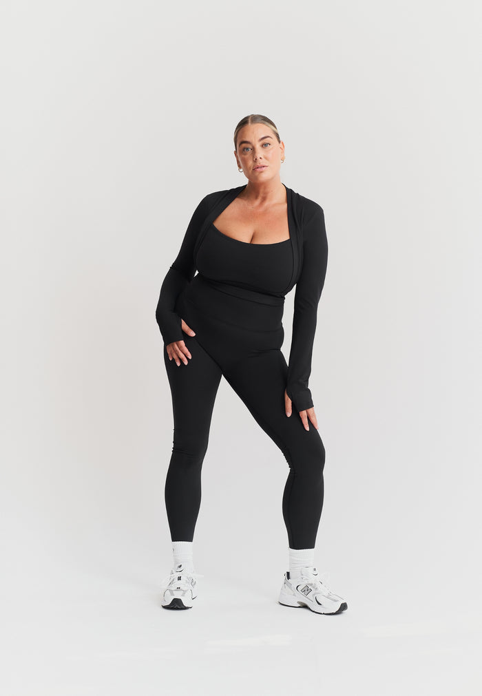Softculpt Bolero Long Sleeve Top Black
