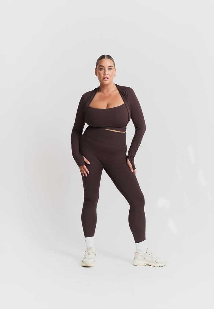 Softsculpt Bolero Long Sleeve Top Espresso