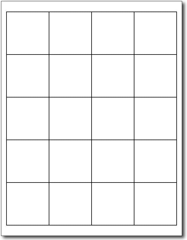 Adhesive 20-Up White Labels, measure (2" x 2") , compatible  with inkjet and laser, matte both sides