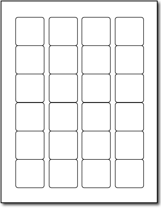 Adhesive 24-Up Labels, measure (1.5" x 1.5") , compatible with inkjet and laser, matte both sides