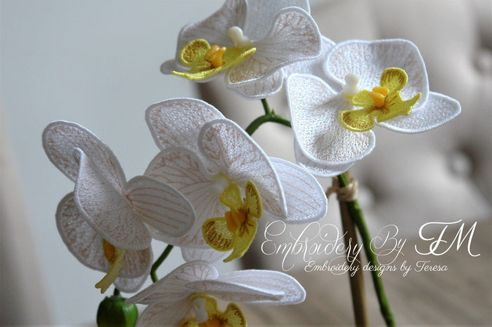 3D Orchid ( flowers and leaves) /4x4 hoop