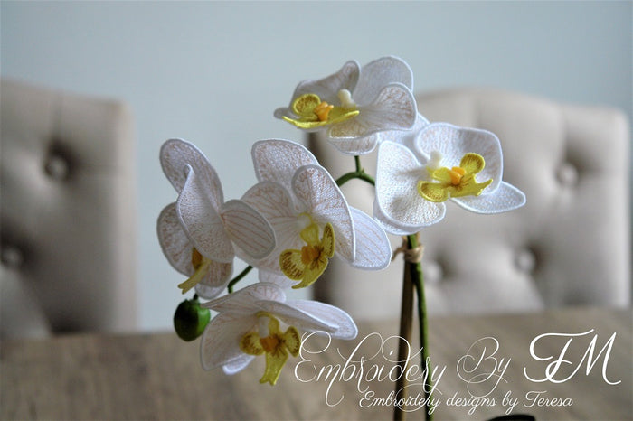 3D Orchid ( flowers and leaves) /4x4 hoop