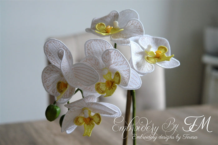3D Orchid ( flowers and leaves) /4x4 hoop
