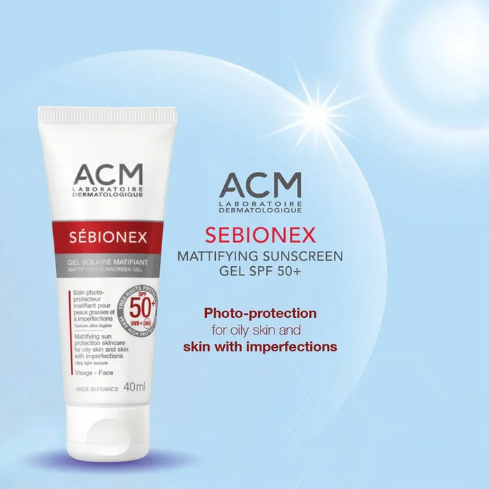 ACM Sebionex SPF 50+ Mattifying Sun Protection Gel - 40ml, Sunscreen