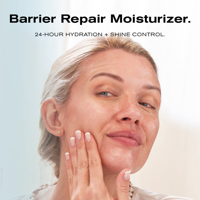 Barrier Repair Moisturizer.
24-Hour Hydration + Shine Control