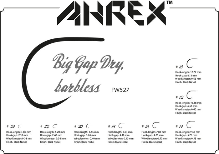 Ahrex AFW527 Big Gap Short Shank Dry Fly Hook - Spawn Fly Fish - Ahrex Hooks