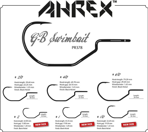 Ahrex PR378 GB Predator Swim Bait Hook - Spawn Fly Fish - Ahrex Hooks