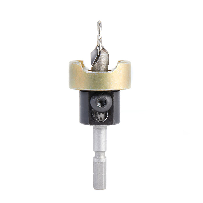 55160 - 82 Deg w Adj. Depth Stop w No-Thrust BB, For Festool® CENTROTEC® System 3/8 Dia x 3/32 Drill Dia