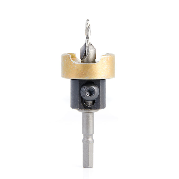 55164 - 82 Deg w Adj. Depth Stop w No-Thrust BB, For Festool® CENTROTEC® System 3/8 Dia x 1/8 Drill Dia