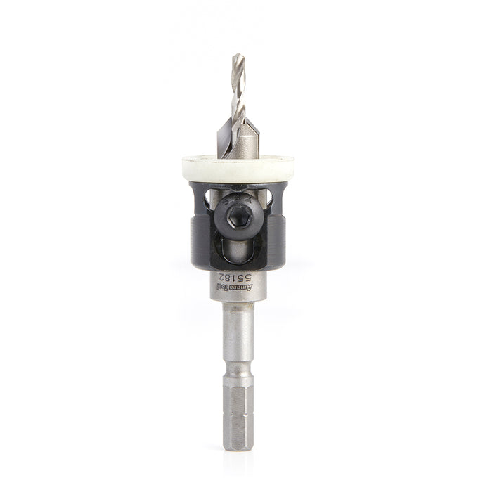 55182 - 82 Deg Countersink w Adj Low Friction Depth Stop, For Festool® CENTROTEC® System 3/8 Dia x 1/8 Drill Dia