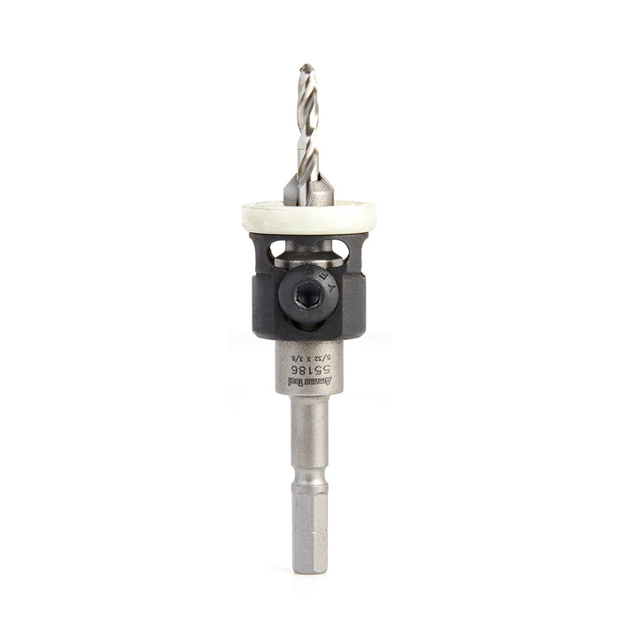 55186 - 82 Deg Countersink w Adj Low Friction Depth Stop, For Festool® CENTROTEC® System 3/8 Dia x 5/32 Drill Dia