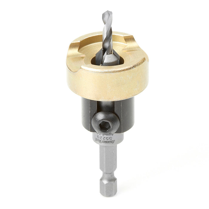 55229 - 82 Deg w Adj. Depth Stop w No-Thrust BB, 3/8 Dia x 5/32 Drill Dia x 1/4 Inch Quick Release Hex Shank