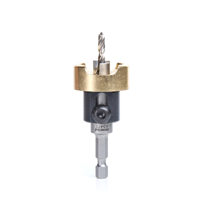 55472 - Counterbore w Adj Depth Stop and No-Thrust Ball Bearing, 3/8 Dia x 5/32 Drill Dia x 1/4 Inch Quick Release Hex Shank