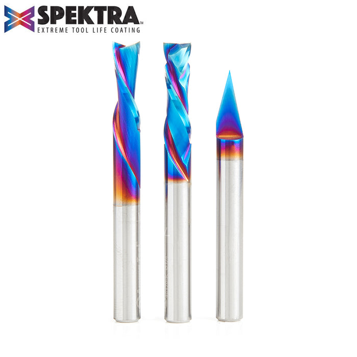 #option_AMS-114-K 3-Pc Solid Carbide Spektra™ Signmaking/Engraving CNC Router Bit Pack, 1/4 Shank