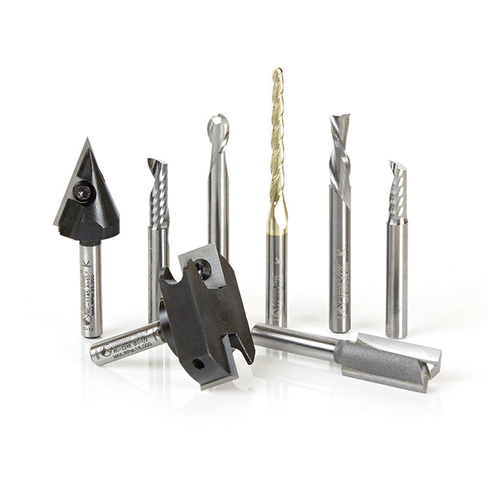 #option_AMS-131 8-Pc Signmaking Starter CNC Router Bit Collection II, 1/4 Inch Shank