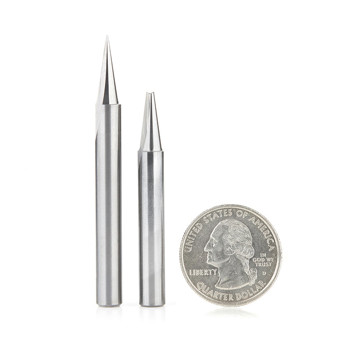 AMS-198 2-Pc Carving/Engraving CNC Router Bit Pack, 1/4 Inch Shank