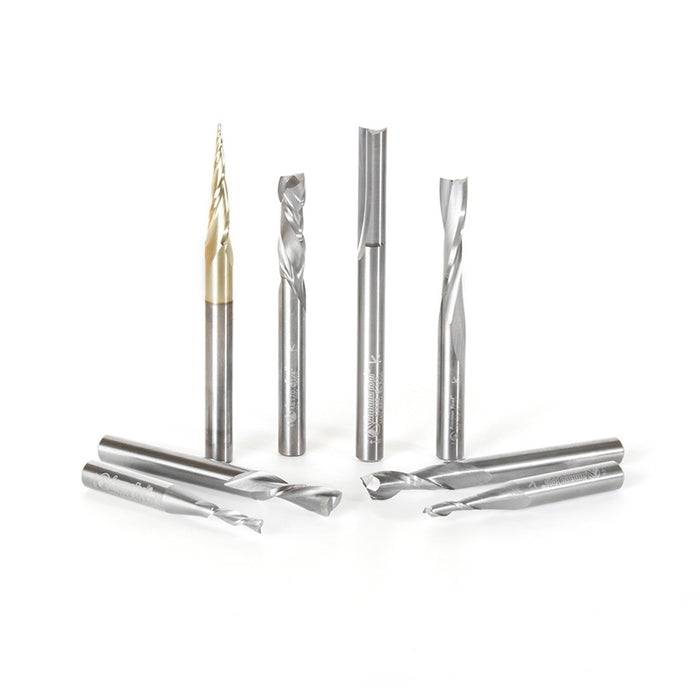 #option_ AMS-137 8-Pc Spiral Compression, Tapered & Straight Collection, 1/4 Inch Shank