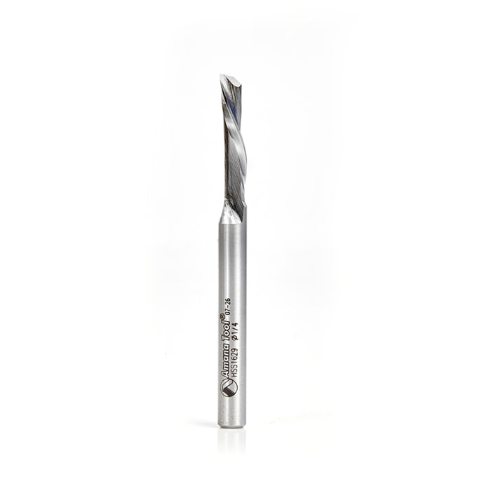 HSS1629 - Single Flute Spiral 1/4 Dia x 1 x 1/4 Inch Shank Down-Cut