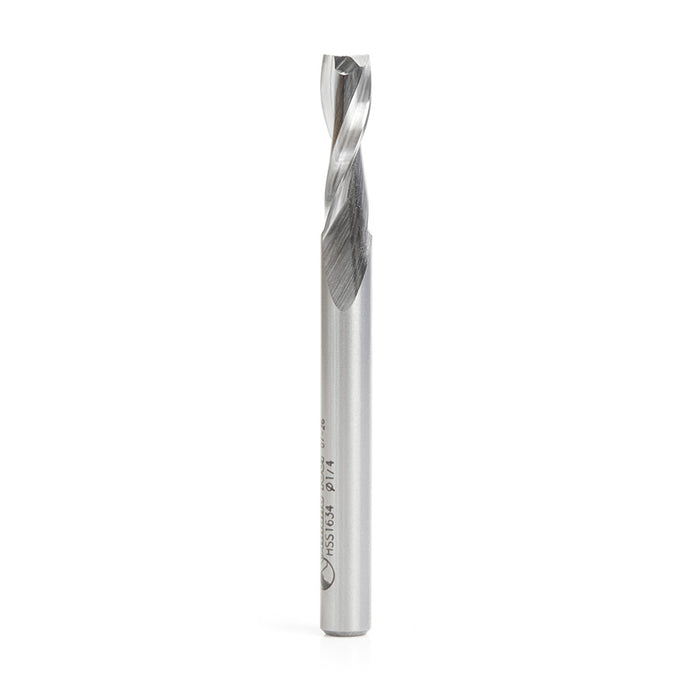 HSS1634 - Double Flute Spiral 1/4 Dia x 3/4 x 1/4 Inch Shank Up-Cut