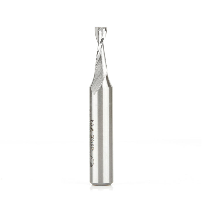 HSS1635 - Double Flute Spiral 1/4 Dia x 3/4 x 1/2 Inch Shank Up-Cut