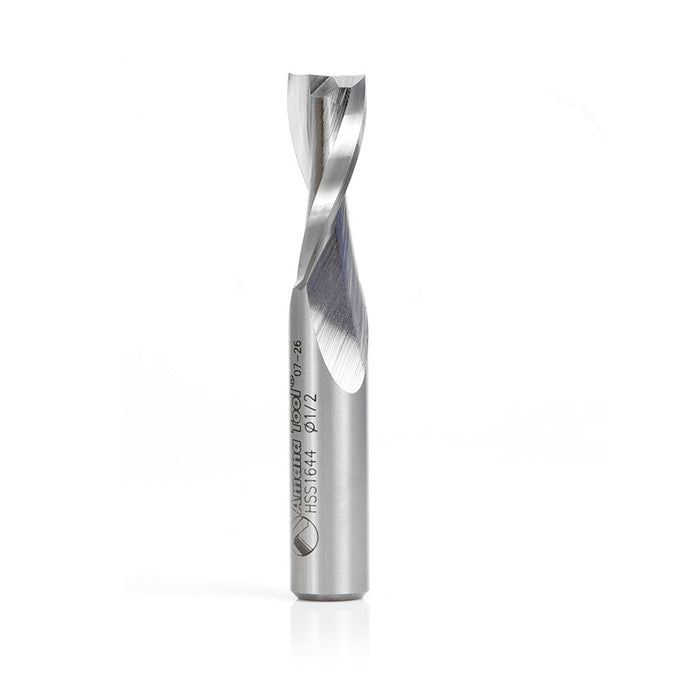 HSS1644 - Double Flute Spiral 1/2 Dia x 1-1/2 x 1/2 Inch Shank Up-Cut
