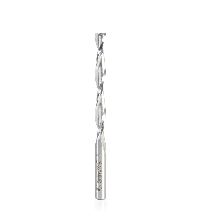 HSS1647 - Double Flute Spiral 1/4 Dia x 2-1/8 x 1/4 Inch Shank Up-Cut